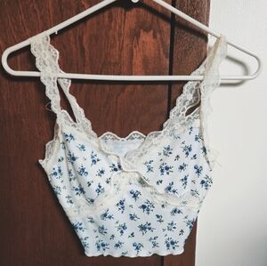 Floral lace tank top